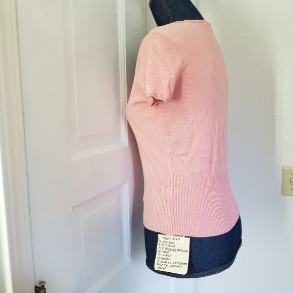 605 NWT Rena Rowan PS Pink Stretch Knit Top $52 - Picture 6 of 9